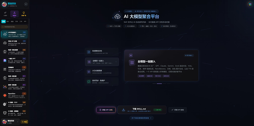 菁选灵创创作中台全景